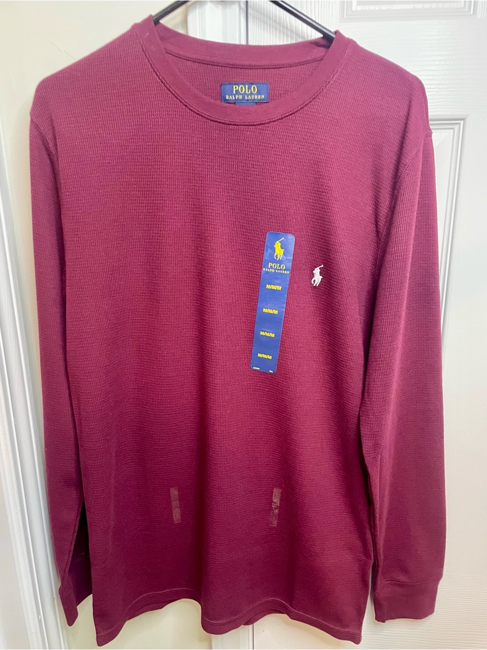 Polo by Ralph Lauren (M) Long-Sleeve Thermal Tee in Burgundy